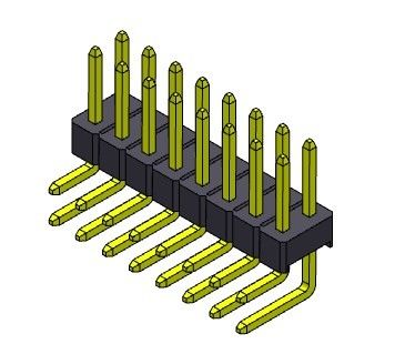 TYPE R/A de rangée simple de Pin Header Connector 2.54mm - 2 *2 PIN To 2*40PIN H=2.54MM