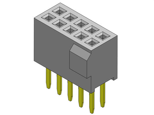Type droit d'en-tête rangée femelle du connecteur 1.27mm de double avec la bosse 2*3 PIN To 2*50PIN H=4.40mm