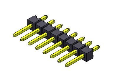 Connecteur d'en-tête de broche 2,54 mm à une rangée TYPE D'IMMERSION 1 * 2PIN à 1 * 40PIN H = 2,54 MM