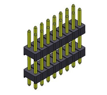 Double TYPE d'IMMERSION de rangée de Pin Header 1000MΩ 2.54mm - 2 *2 PIN To 2*40PIN H=2.54MM
