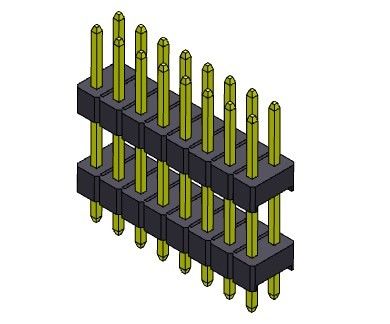 Double TYPE d'IMMERSION de rangée de Pin Header 1000MΩ 2.54mm - 2 *2 PIN To 2*40PIN H=2.54MM