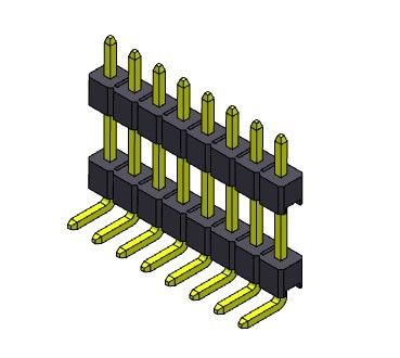 TYPE 1 R/A *2 PIN To 1*40PIN H=2.54MM de double rangée de Pin Header Connector 2.54mm