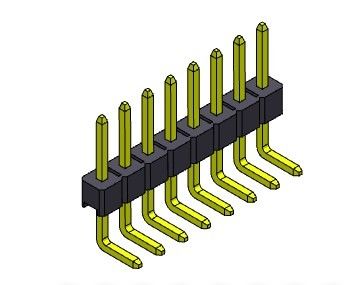 TYPE 1 R/A *2 PIN To 1*40PIN H=2.54MM de rangée simple de Pin Header Connector 2.54mm