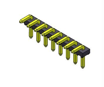 TYPE 1 R/A *2 PIN To 1*40PIN H=2.54MM H=1.5MM de rangée simple de Pin Header Connector 2.54mm