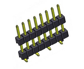 Double TYPE de SMT de rangées de Pin Header Connector 2.54mm avec les chevilles 1*2 PIN To 1*40PIN H=2.54MM
