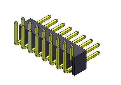 TYPE R/A de rangée simple de Pin Header Connector 2.54mm - 2 *2 PIN To 2*40PIN H=4.30MM