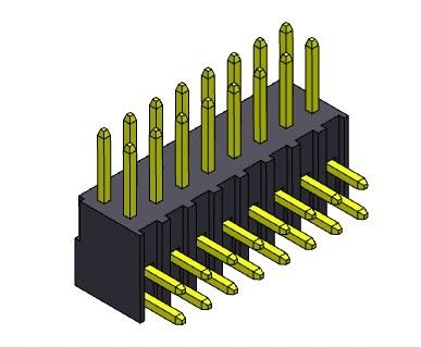 TYPE R/A Pin Header Connector 2*2 PIN To 2*40PIN H=7.40MM de rangée simple de 2.54mm