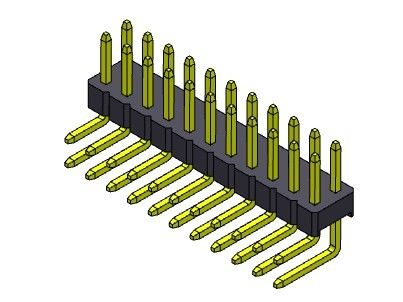 TYPE à angle droit de double rangée de Pin Header Connector 2.00mm - 2 *2 PIN To 2*40PIN H=2.00MM