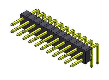 TYPE à angle droit de double rangée de Pin Header Connector 2.00mm - 2 *2 PIN To 2*40PIN H=2.00MM