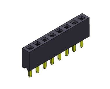 type simple connecteur 1*2 PIN To 1*40PIN d'immersion de rangée de connecteur d'en-tête de carte PCB de 2.54mm