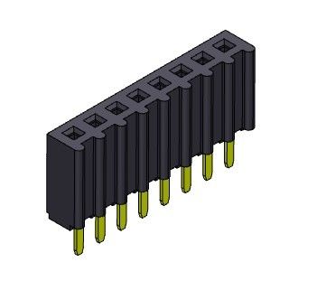 TYPE 1 simple femelle *2 PIN To 1*40PIN H=8.50mm d'immersion de rangée du connecteur 2.54mm d'en-tête
