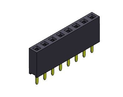 TYPE 1 simple femelle *2 PIN To 1*40PIN H=7.10mm d'immersion de rangée du connecteur 2.54mm d'en-tête