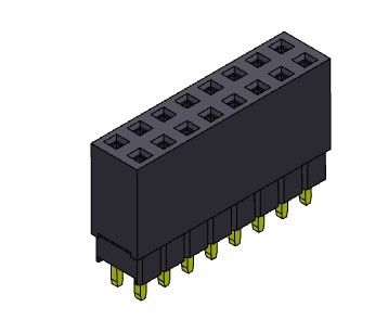 Type élevé par rangée femelle d'ajustement de presse du connecteur 2.54mm d'en-tête double - 2 *2 PIN To 2*40PIN