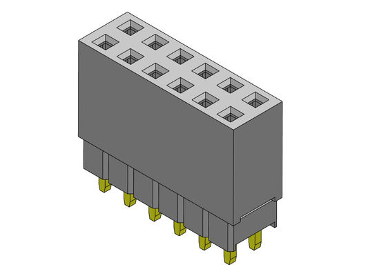 Type élevé par rangée femelle d'ajustement de presse du connecteur 2.54mm d'en-tête double - 2 *2 PIN To 2*40PIN
