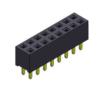 TYPE femelle d'immersion de rangée du connecteur 2.54mm d'en-tête double - 2 *2 PIN To 2*40PIN H=5.65mm