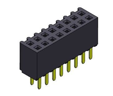 TYPE femelle d'immersion de rangée du connecteur 2.54mm d'en-tête double - 2 *2 PIN To 2*40PIN H=8.50mm