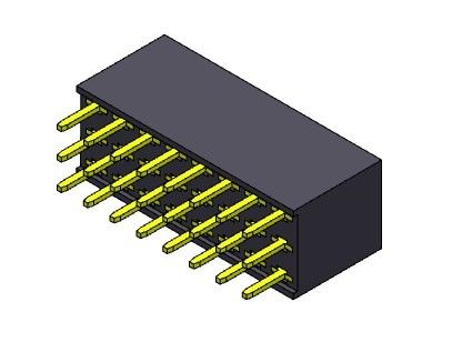 L'immersion triple de rangée DACTYLOGRAPHIENT à Pin Connector féminin 2,54 millimètres 3*3 PIN To 3*40PIN