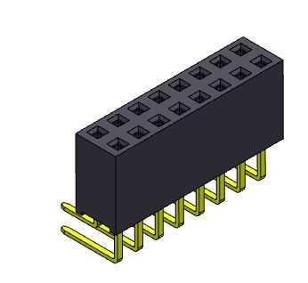 L'immersion R/A DACTYLOGRAPHIENT à lancement de 2,54 millimètres l'en-tête femelle 1*2 PIN To 1*40PIN H=8.50mm