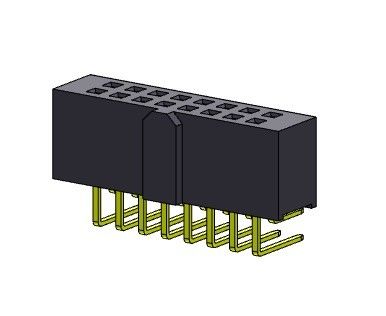 TYPE R/A Pin Connector féminin de double rangée 2,54 millimètres 2*2 PIN To 2*40PIN H=8.50mm