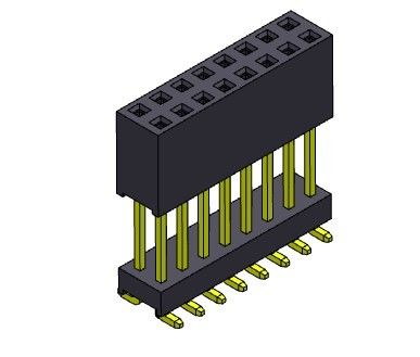 Type de SMT élevé par rangée femelle d'ajustement de presse du connecteur 2.54mm d'en-tête double - 2 *3 PIN To 2*40PIN