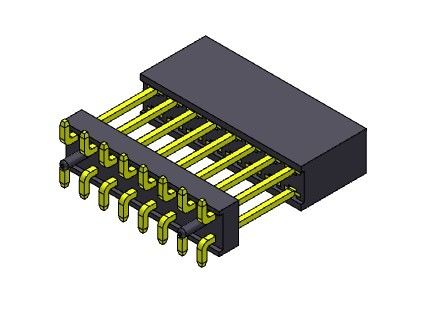 Type de SMT élevé par rangée femelle d'ajustement de presse du connecteur 2.54mm d'en-tête double - 2 *3 PIN To 2*40PIN