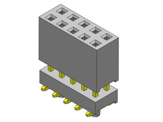 Type de SMT élevé par rangée femelle d'ajustement de presse du connecteur 2.54mm d'en-tête double - 2 *3 PIN To 2*40PIN