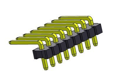 TYPE 1 R/A *2 PIN To 1*24PIN H=3.18MM de rangée simple de Pin Header Connector 3.96mm