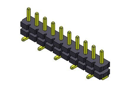 TYPE 1 *2 PIN To 1*20PIN de SMT droit de seule pile de rangée de Pin Header Connector 5.08mm