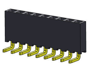 TYPE 1 R/A *2 PIN To 1*40PIN H=6.35mm d'immersion d'en-tête de rangée simple femelle du connecteur 2.00mm