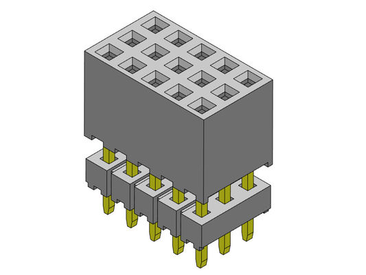 Type élevé par rangée triple femelle 3*2 PIN To 3*40PIN du connecteur 2.00mm d'en-tête