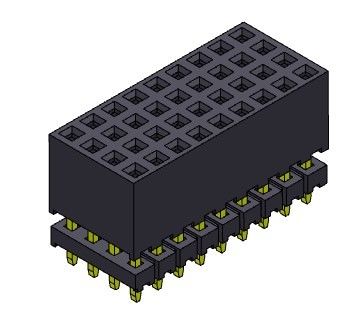 Type élevé par rangée femelle 4*2 PIN To 4*40PIN de quadruple du connecteur 2.00mm d'en-tête