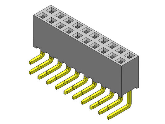 TYPE R/A d'immersion de double rangée de 2*2 PIN To 2*40 PIN Dip Connectors 2.00mm