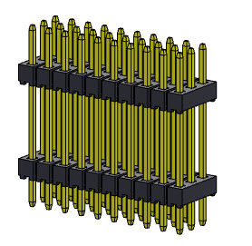 TYPE 3*2 PIN To 3*40PIN d'IMMERSION triple de pile de rangée de Pin Header Connector 2.00mm