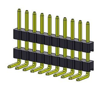 TYPE 1 R/A *2 PIN To 1*40PIN H=2.00MM de seule pile de rangée de Pin Header Connector 2.00mm
