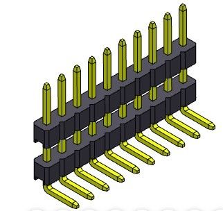 TYPE 1 R/A *2 PIN To 1*40PIN H=2.00MM de seule pile de rangée de Pin Header Connector 2.00mm