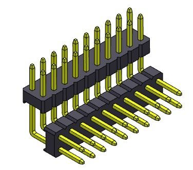 TYPE R/A de double pile de rangée de Pin Header Connector 2.00mm - 2 *2 PIN To 2*40PIN