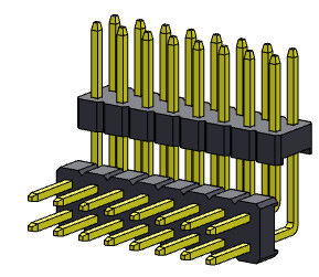 TYPE R/A de double pile de rangée de Pin Header Connector 2.00mm - 2 *2 PIN To 2*40PIN