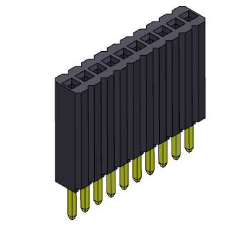 Type 1 droit *2 PIN To 1*50PIN H=8.50mm d'en-tête de rangée simple femelle du connecteur 1.27mm