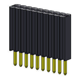 Type 1 droit *2 PIN To 1*50PIN H=8.50mm d'en-tête de rangée simple femelle du connecteur 1.27mm