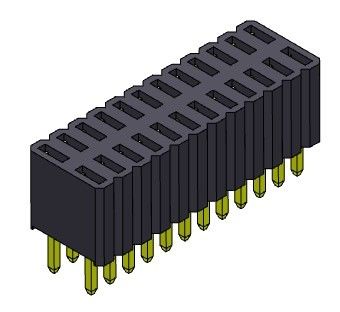 Type droit d'en-tête rangée femelle du connecteur 1.27mm de double - 2 *3 PIN To 2*50PIN H=4.60mm