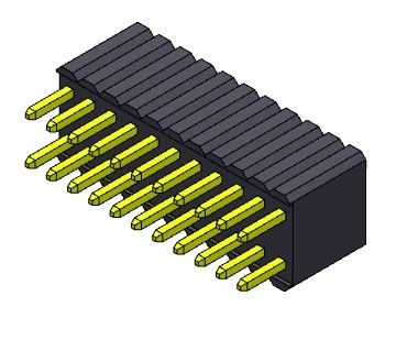 Type droit d'en-tête rangée femelle du connecteur 1.27mm de double - 2 *3 PIN To 2*50PIN H=4.60mm
