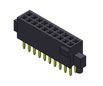 Rangée femelle du connecteur 1.27mm d'en-tête double avec le type droit de Bump&amp;Pegs - 2 *3 PIN To 2*50PIN H=4.40mm