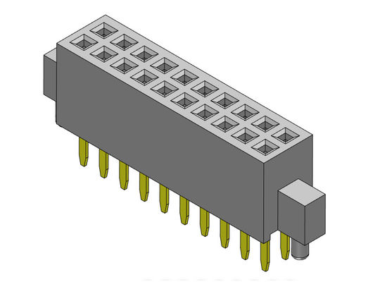 Rangée femelle du connecteur 1.27mm d'en-tête double avec le type droit de Bump&amp;Pegs - 2 *3 PIN To 2*50PIN H=4.40mm