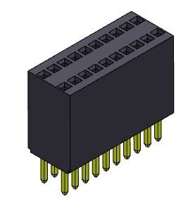 Type droit d'en-tête rangée femelle du connecteur 1.27mm de double - 2 *2 PIN To 2*35PIN H=8.50mm