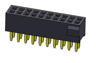 Type droit d'en-tête rangée femelle du connecteur 1.27mm de double avec la bosse 2*3 PIN To 2*40PIN H=3.40mm