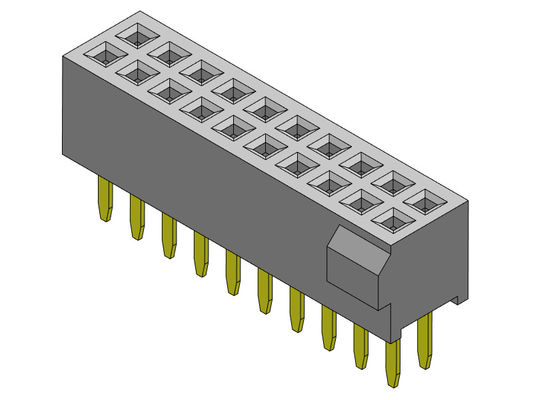 Type droit d'en-tête rangée femelle du connecteur 1.27mm de double avec la bosse 2*3 PIN To 2*40PIN H=3.40mm