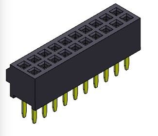 Type droit d'en-tête rangée femelle du connecteur 1.27mm de double avec la bosse 2*3 PIN To 2*40PIN H=3.40mm