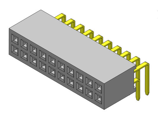 Type R/A d'en-tête rangée femelle du connecteur 1.27mm de double - 2 *3 PIN To 2*50PIN H=4.40mm