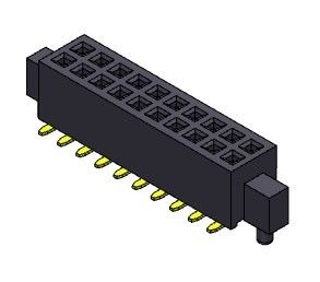 Rangée femelle du connecteur 1.27mm d'en-tête double avec le type de SMT de chevilles - 2 *3 PIN To 2*50PIN H=3.40mm