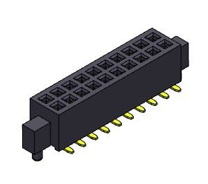 Rangée femelle du connecteur 1.27mm d'en-tête double avec le type de SMT de chevilles - 2 *3 PIN To 2*50PIN H=3.40mm